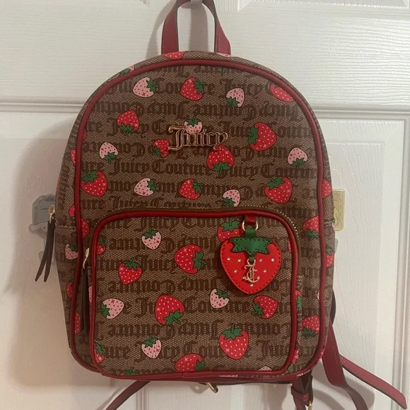 Juicy Couture Viral Strawberry Print Backpack - Brown and Red NWT Juicy Couture | Bags | Juicy Couture Nwt Strawberry Backpack  main image 3